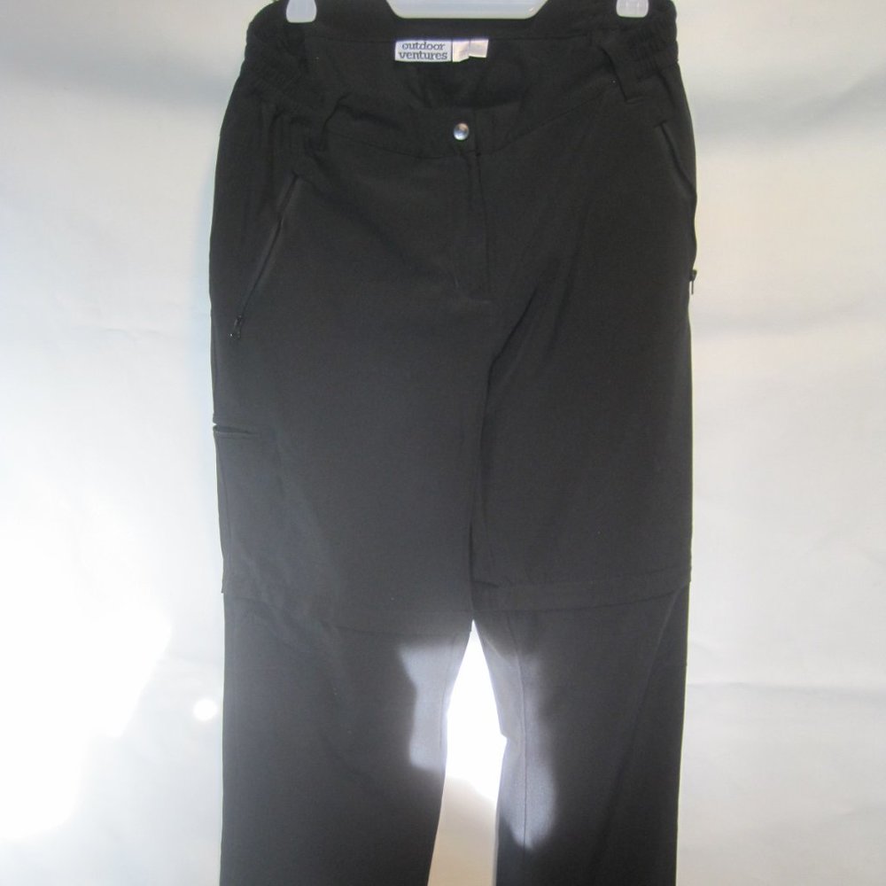 Outdoor Ventures Women's Size 12 Black Lightweight Convertible Cargo Pants